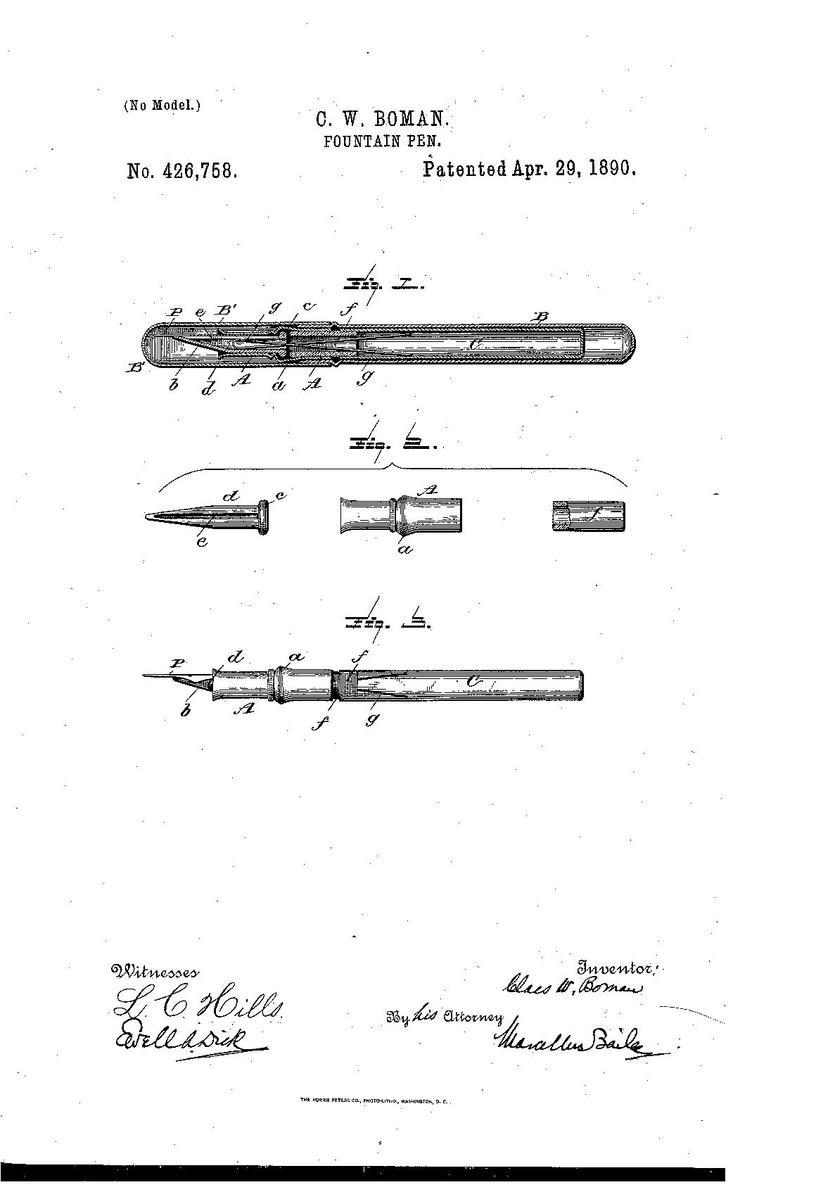 File Patent US 426758 Pdf FountainPen   Page1 816px Patent US 426758.pdf 