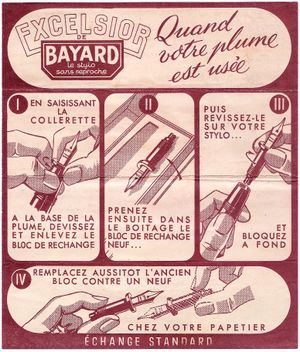 Penna stilografica con ricarica a pompa, fisarmonica, pennino in oro 18  carati francese Souverain De Bayaud vintage. Penna stilografica Bayard Pump  degli anni '50 -  Italia